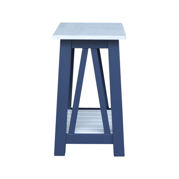 Surrey Blue and Antiqued Chalk Side Table, image 5