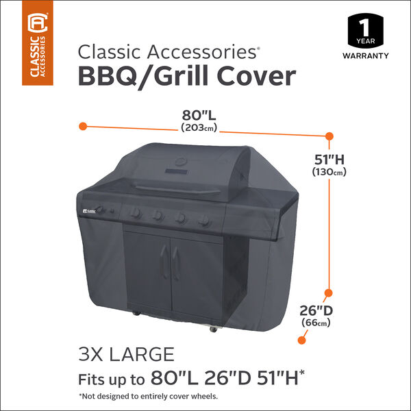 Poplar Black 82 In. XXX-Large Patio Grill Cover, image 3