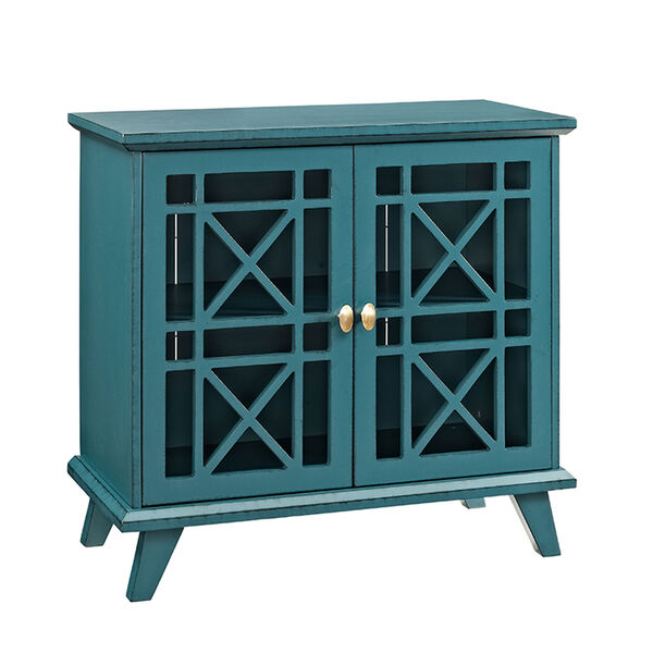 32-inch Gwen Fretwork Accent Console - Blue, image 2