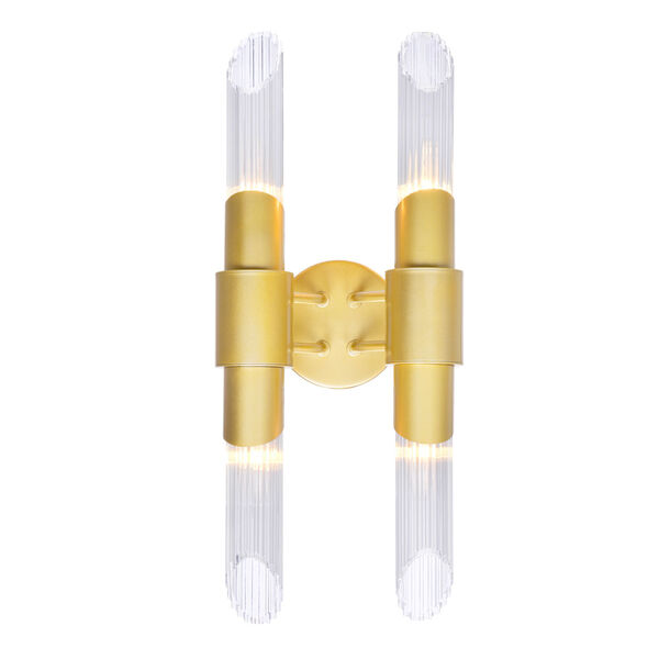 Croissant Satin Gold Four-Light Wall Sconce, image 1