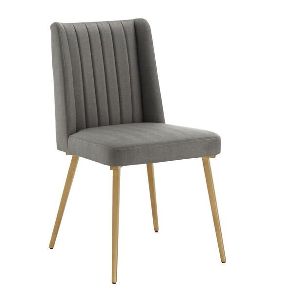 Minnie Dark Gray and Gold Dining Chair, image 1