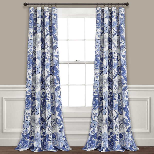Lush Decor Sydney Blue And White 52 X, 95 Curtain Panels