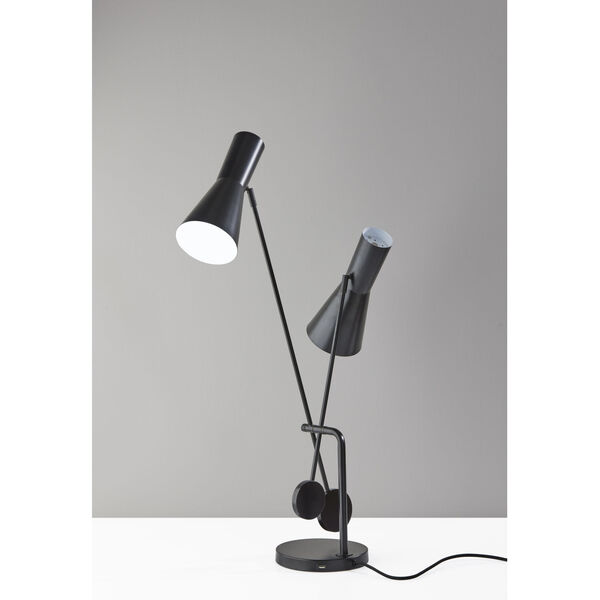 Bond Black Two-Light Desk Lamp, image 3
