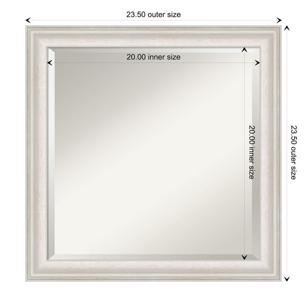 Trio White and Silver 24W X 24H-Inch Bathroom Vanity Wall Mirror, image 6