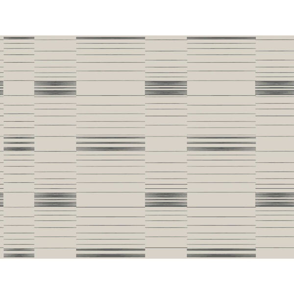 Stripes Resource Library Black and Beige Dashing Stripe Wallpaper – SAMPLE SWATCH ONLY, image 1