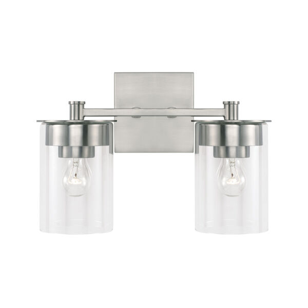 HomePlace Mason Brushed Nickel Two-Light Vanity with Clear Glass, image 4