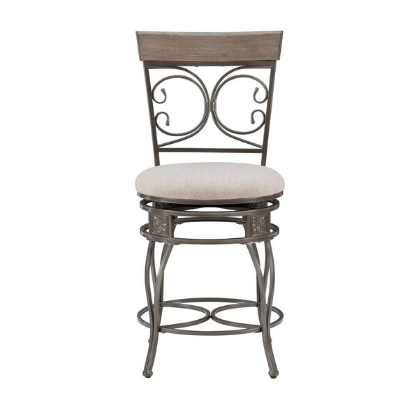 Dustin Pewter Big and Tall Counter Stool - (Open Box), image 3
