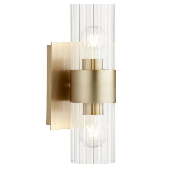 Aged Brass Two-Light Wall Sconce, image 2