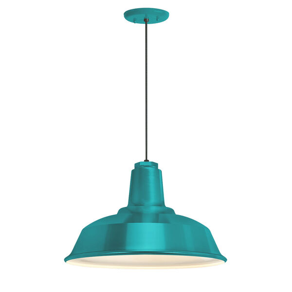 Heavy Duty Tahitian Teal One-Light 16-Inch Outdoor Pendant, image 1