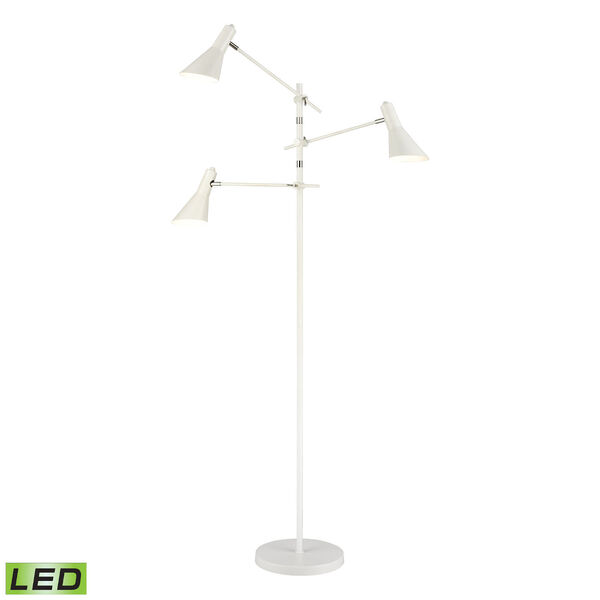Sallert White Three-Light Adjustable Floor Lamp, image 1