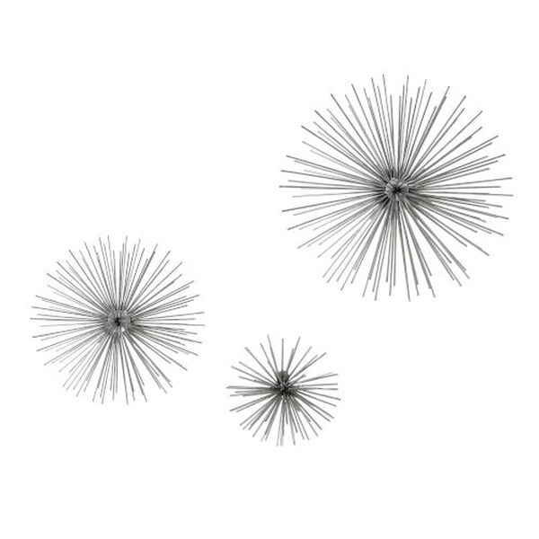 Silver Starburst Absctract Wall Decor, Set of 3, image 6