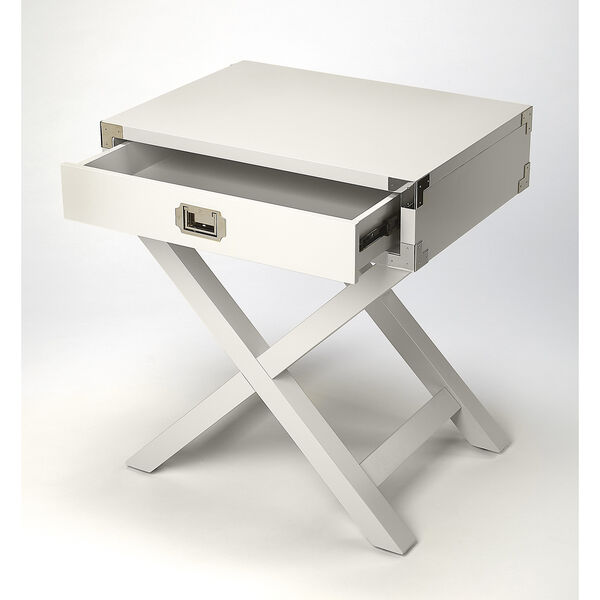 Anew White Campaign Side Table, image 2