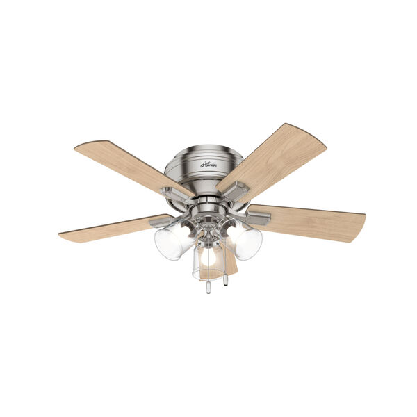Crestfield Low Profile Brushed Nickel 42-Inch LED Ceiling Fan, image 1
