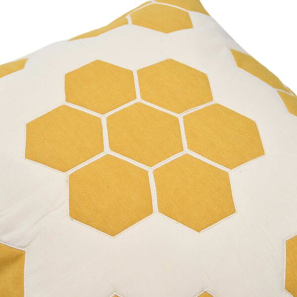 Yellow Quilted Cotton 20 x 20-Inch Pillow, image 2