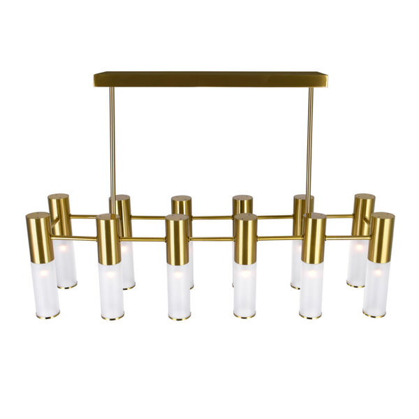 Pipes Brass 12-Light LED Chandelier, image 5