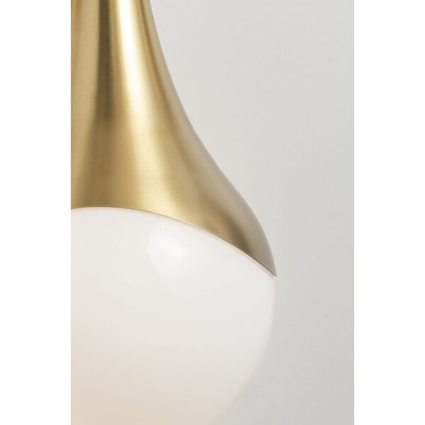 Ariana Aged Brass Two-Light LED Bathroom Vanity Light with Opal Glossy Glass, image 3