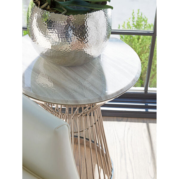 Ariana Silver Martini Stainless Accent Table, image 3