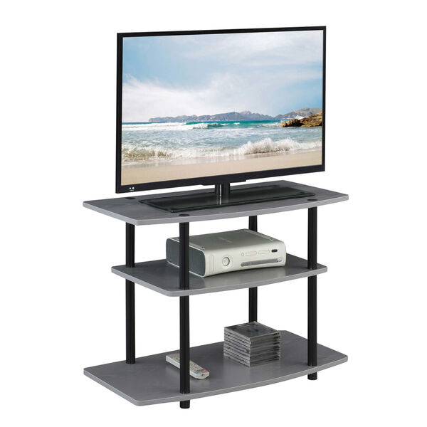 Designs2Go Gray and Black Three-Tier TV Stand, image 2