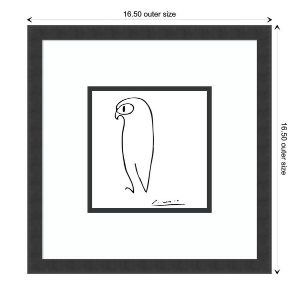 Pablo Picasso Black Owl 17 x 17 Inch Wall Art, image 4