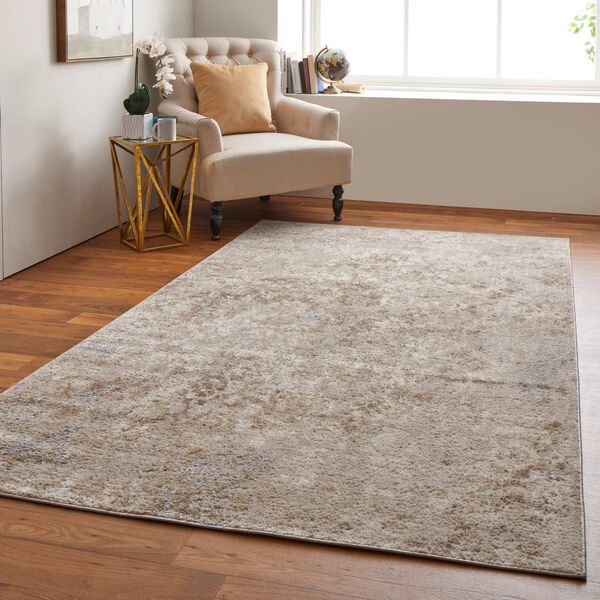 Camellia Casual Abstract Tan Ivory Rectangular 4 Ft. 3 In. x 6 Ft. 3 In. Area Rug, image 4