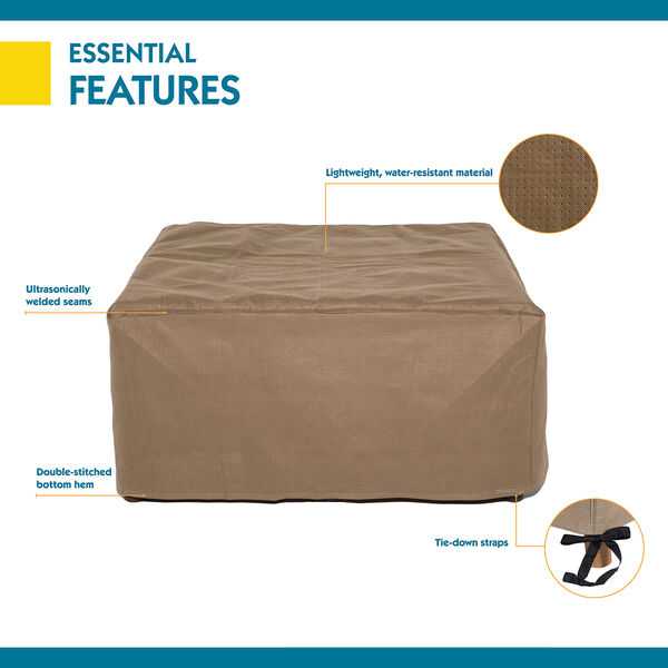 Essential Latte 40 In. Rectangular Patio Ottoman or Side Table Cover, image 4