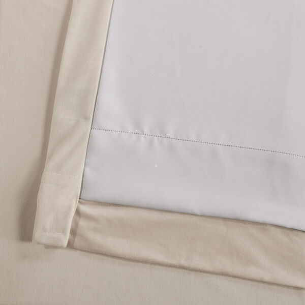 Ivory 108 x 100 In. Double Wide Grommet Blackout Velvet Curtain Single Panel, image 4