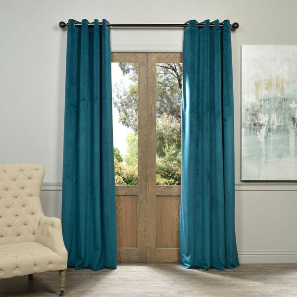 Signature Everglade Teal 84 x 50-Inch Grommet Blackout Curtain Single Panel, image 1