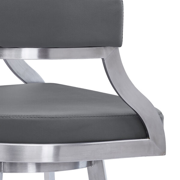 Saturn Gray and Stainless Steel Counter Stool, image 6