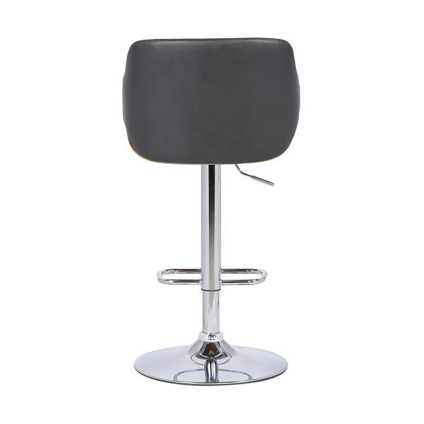 Toby Gray and Chrome 33-Inch Bar Stool, image 5