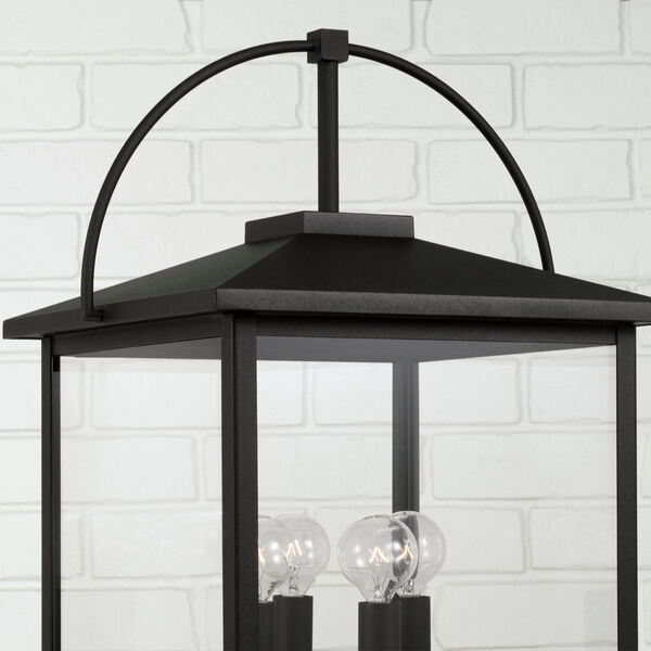 Bryson Black Four-Light Outdoor Post with Clear Glass, image 2