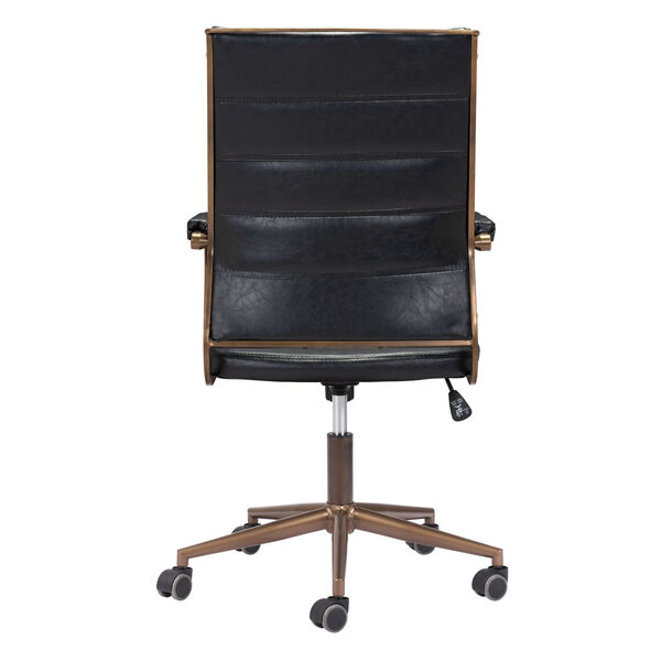 Auction Vintage Black and Bronze Office Chair, image 4