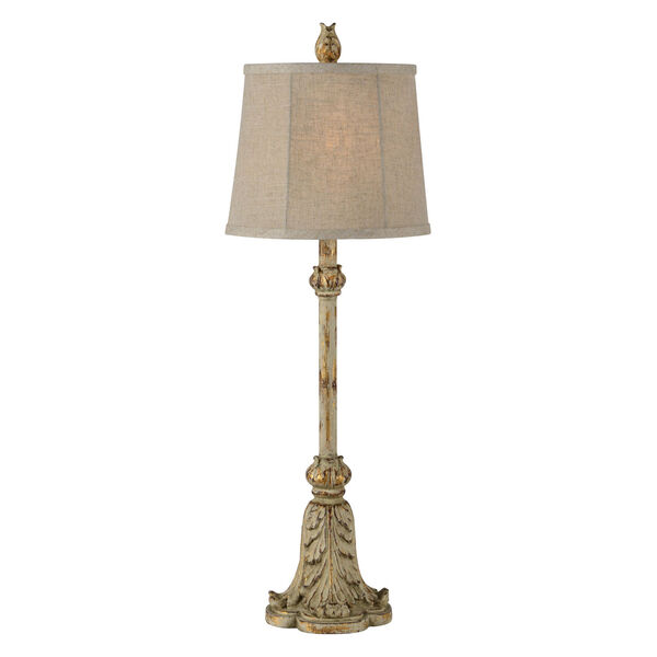 Tiffany Cream and Gold One-Light 32-Inch Buffet Lamp Set of Two, image 1