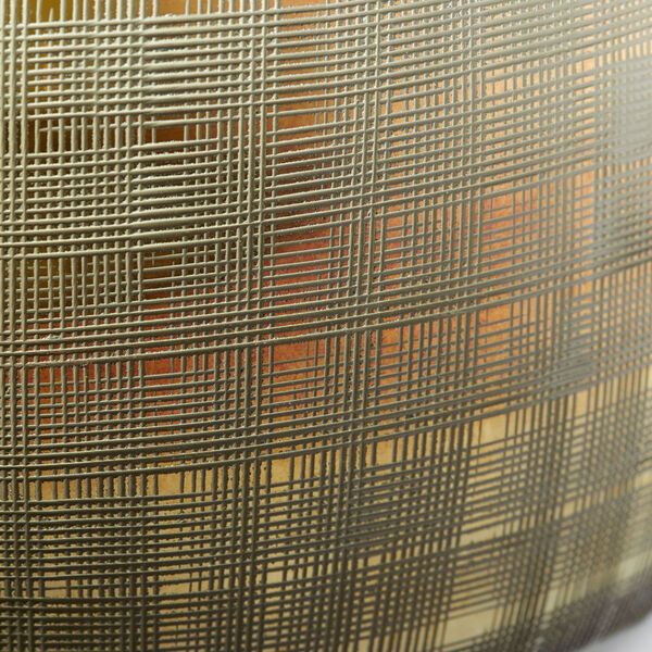Combed Iridescent Gold Gradient Grid Vase, image 2