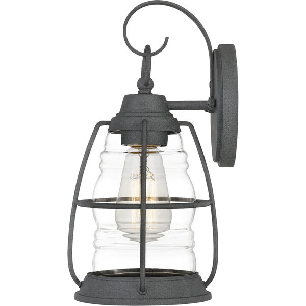 Admiral Mottled Black 12-Inch One-Light Outdoor Lantern with Clear Glass, image 4
