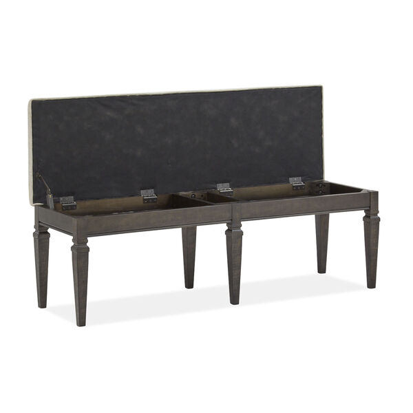 Calistoga Brown Wood Bench with Upholstered Seat, image 3