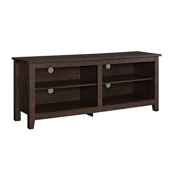 58-Inch Wood TV Media Stand Storage Console - Traditional Brown, image 3