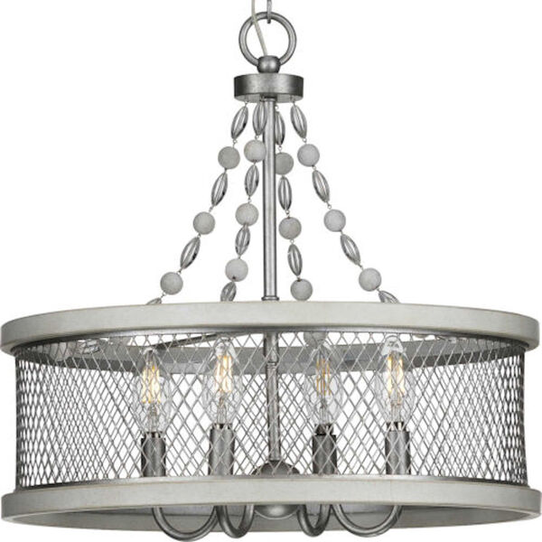 Willow Galvanized Four-Light Chandelier, image 3