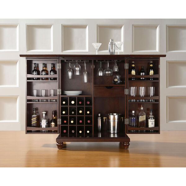 Cambridge Expandable Bar Cabinet in Vintage Mahogany Finish, image 4