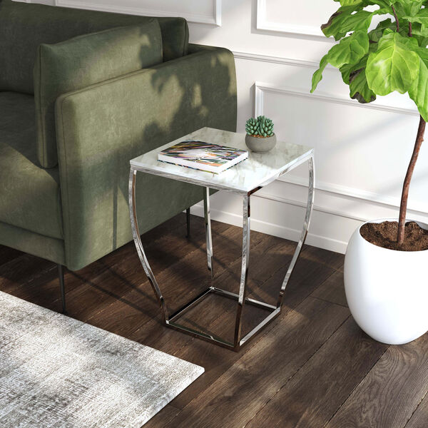 Haley Marble and Metal End Table, image 2