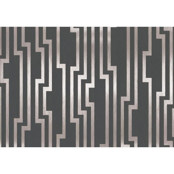 Candice Olson Shimmering Details Black and Silver Velocity Wallpaper, image 1