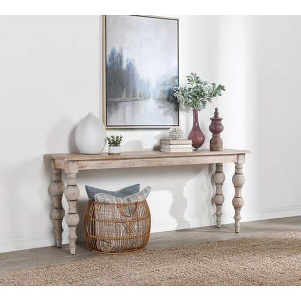 Kinsey White and Beige Console Table, image 1