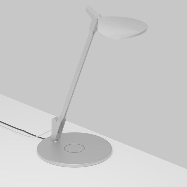 Splitty Silver LED Pro Desk Lamp with Wireless Charging Qi Base, image 1