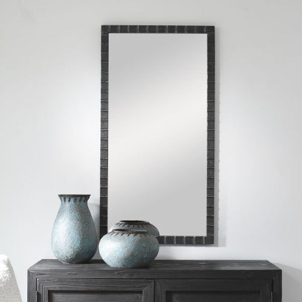 Dandridge Matte Black and Silver 22-Inch x 42-Inch Wall Mirror, image 3