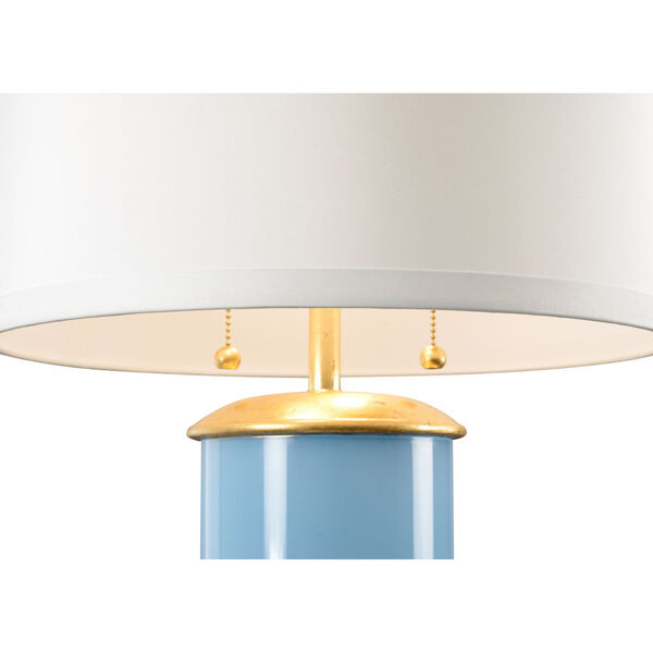 Savannah Turquoise, Gold and White Two-Light Table Lamp, image 2