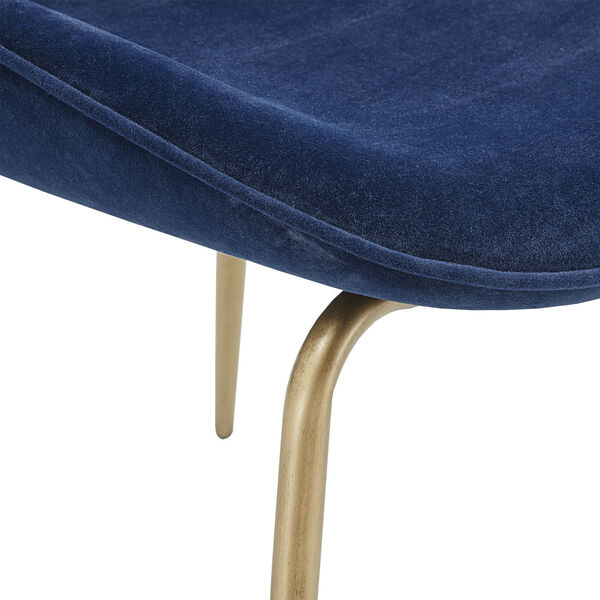 Cheryl Gold and Blue Velvet Dining Chair, Set of Two, image 5