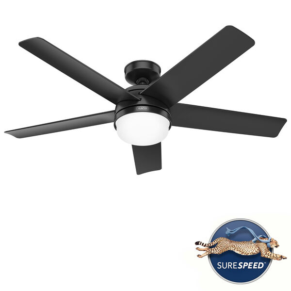 Yuma Matte Black 52-Inch Ceiling Fan with LED Light Kit and Handheld Remote, image 3