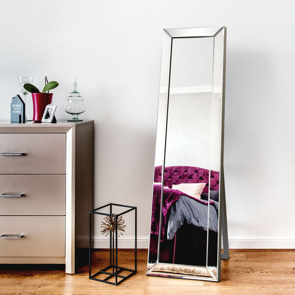 Moderno Clear 64 x 18-Inch Beveled Rectangle Floor Mirror, image 6