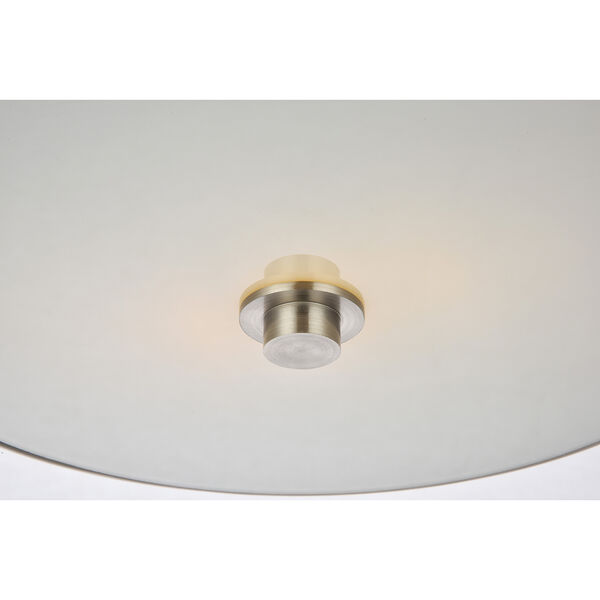 Hazen Burnished Nickel and Frosted White Two-Light Flush Mount, image 5