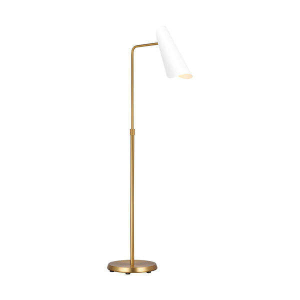 Tresa Burnished Brass LED Task Floor Lamp with Matte White Shade, image 2