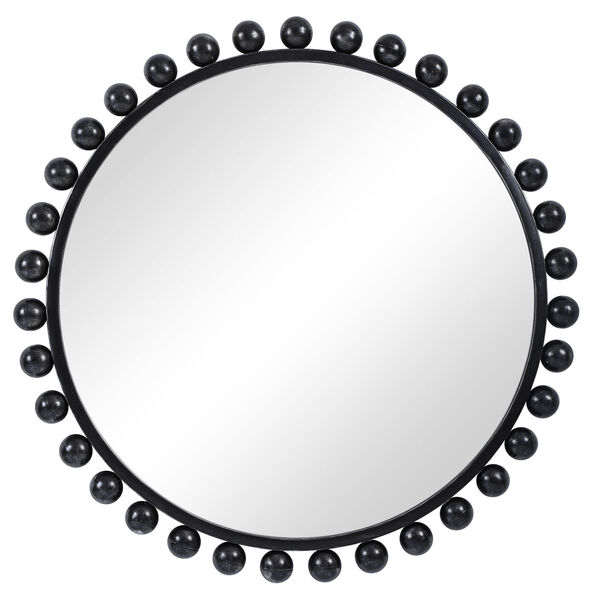 Cyra Black Round Mirror, image 2